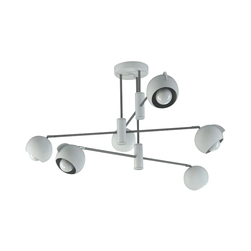 Dome hanglamp modern metallic 4/6 lampen woonkamer multi-licht hanglamp wit met wanorde geometrisch ontwerp Clearhalo
