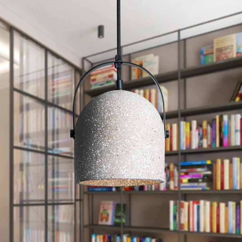 Dome Hanglamp Nordic Cement 1 Licht Zwart/Grijs/Wit Hangende Hanglamp Clearhalo