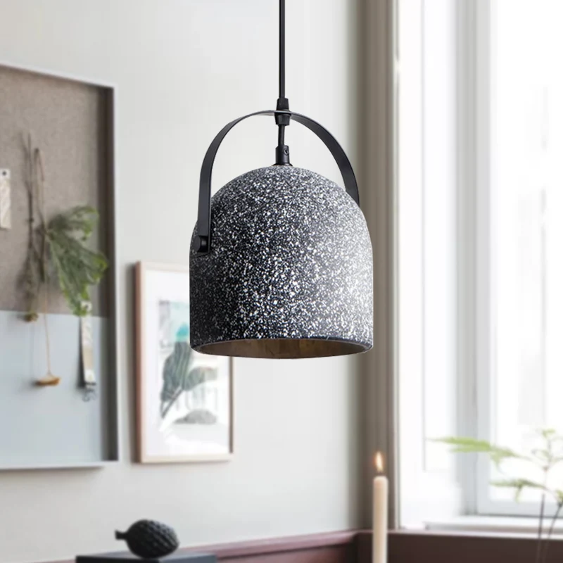 Dome Hanglamp Nordic Cement 1 Licht Zwart/Grijs/Wit Hangende Hanglamp Clearhalo