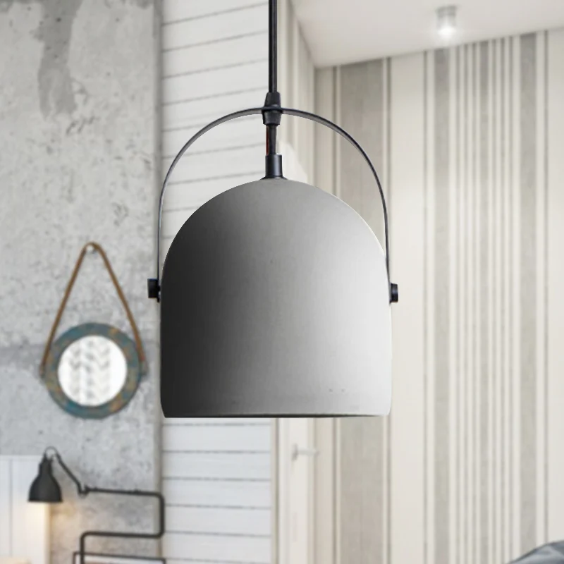 Dome Hanglamp Nordic Cement 1 Licht Zwart/Grijs/Wit Hangende Hanglamp Clearhalo