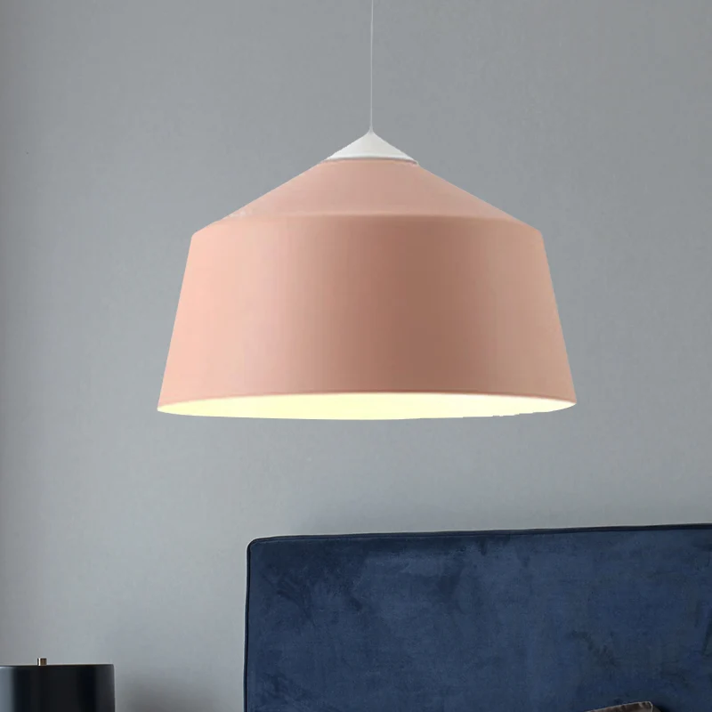 Dome Hanglamp Nordic Metaal 1-lichts Zwart/Grijs/Roze Hangende Plafondlamp Clearhalo