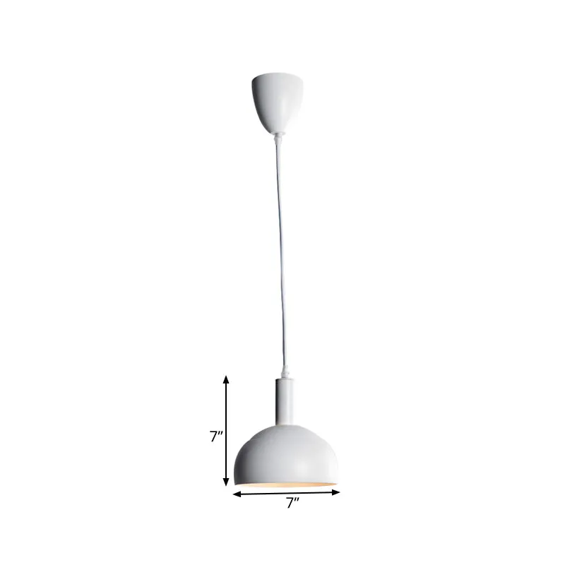 Dome Iron Down Lighting moderne Scandinavische stijl 1-lichts restaurant hangende hanglamp wit Clearhalo