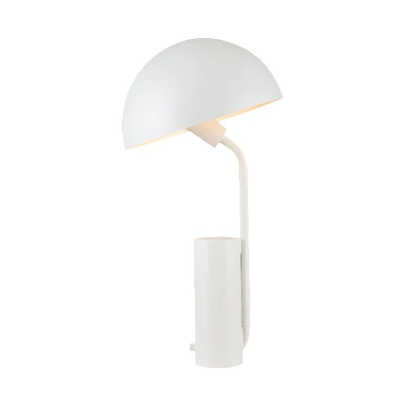 Dome Iron Night Task Lighting Modernistische 1-lichts zwart/wit/roze bureaulamp met cilindervoet Clearhalo