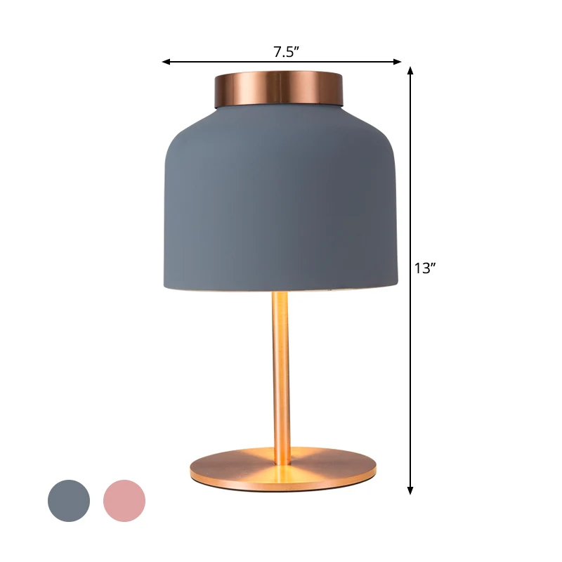 Dome metalen bureaulamp Minimalistisch roze/blauw nachtkastje met 1 kop en verstelbaar ontwerp Clearhalo