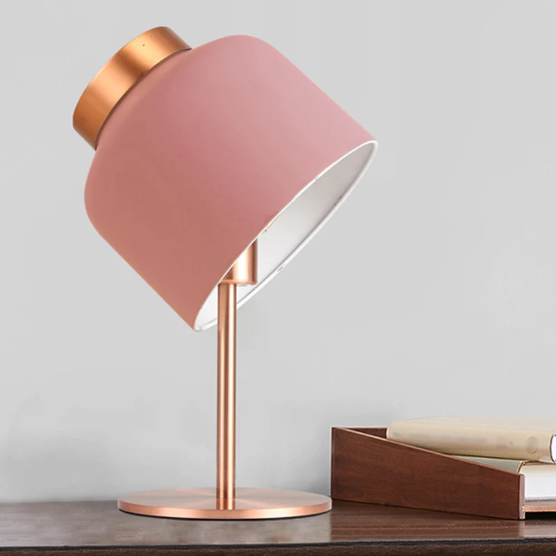 Dome metalen bureaulamp Minimalistisch roze/blauw nachtkastje met 1 kop en verstelbaar ontwerp Clearhalo