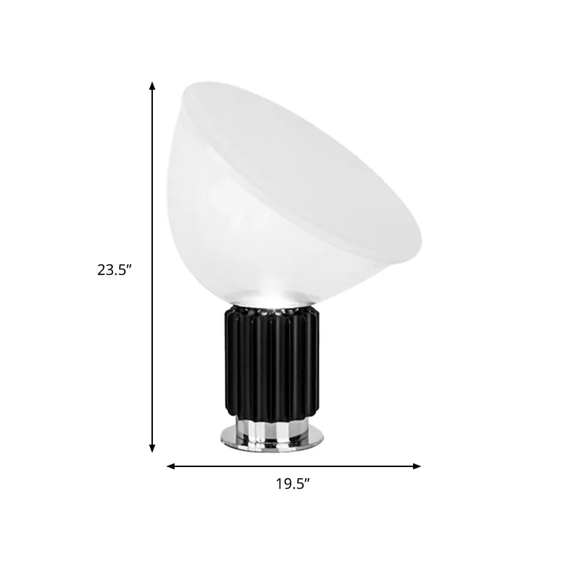 Dome Nachtkastje Lamp Modernistisch Helder Glas 1 Lamp 14,5"/19,5" Breed Zwart Leesboeklicht Clearhalo