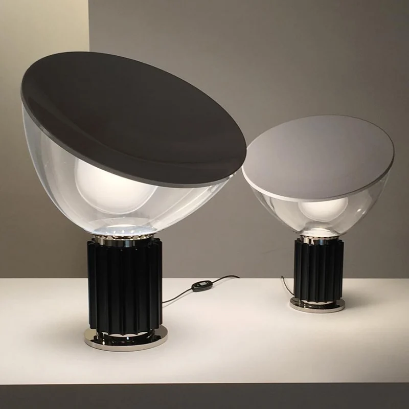 Dome Nachtkastje Lamp Modernistisch Helder Glas 1 Lamp 14,5"/19,5" Breed Zwart Leesboeklicht Clearhalo