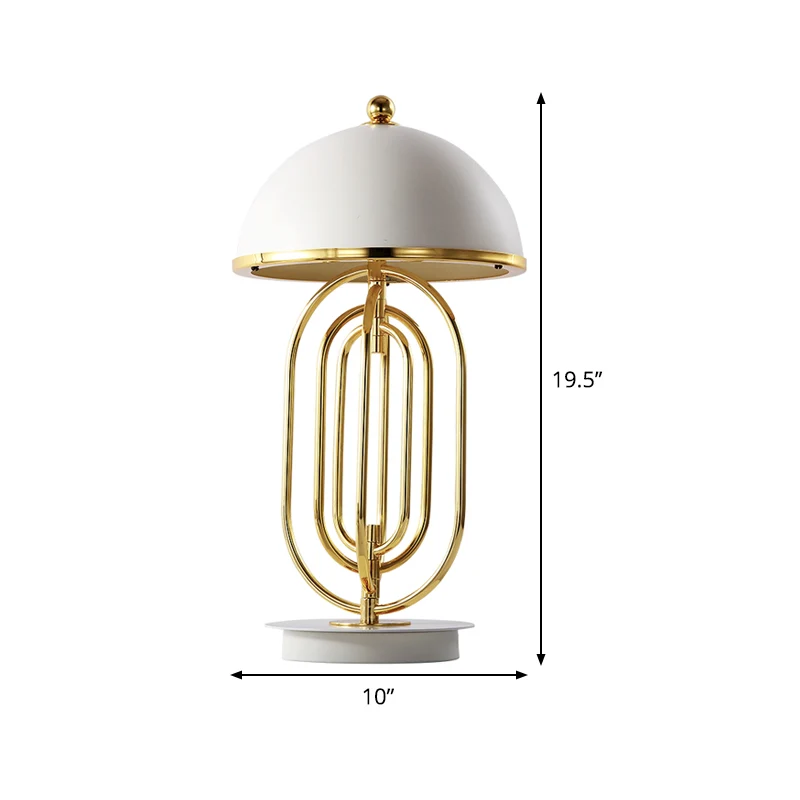 Dome Nachtkastje Verlichting Luxe metalen 1-kops woonkamernachttafellamp wit met verstelbare multi-ovale ring Clearhalo