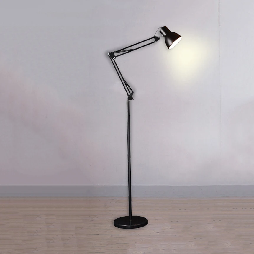Dome Shade Woonkamer Stand-up Lamp Metallic 1-lichts eigentijdse stijl Taakvloerlamp zwart/wit Clearhalo