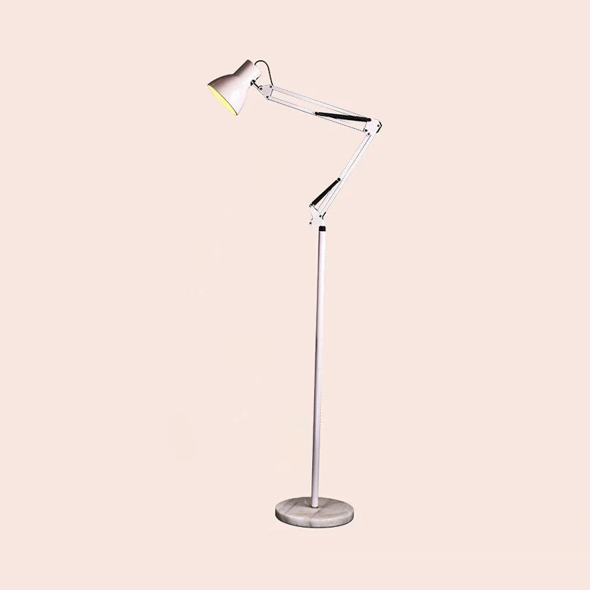 Dome Shade Woonkamer Stand-up Lamp Metallic 1-lichts eigentijdse stijl Taakvloerlamp zwart/wit Clearhalo