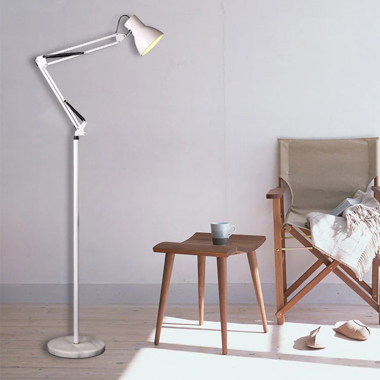 Dome Shade Woonkamer Stand-up Lamp Metallic 1-lichts eigentijdse stijl Taakvloerlamp zwart/wit Clearhalo