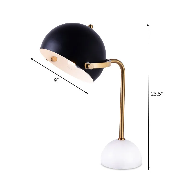 Dome Task Lighting Modernisme Metaal 1 kop Zwart leesboeklicht met gebogen arm Clearhalo