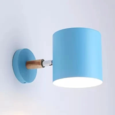 Draaibare cilinderwandlamp Macaron-stijl metalen wandlamp met één kop voor kinderslaapkamer Clearhalo