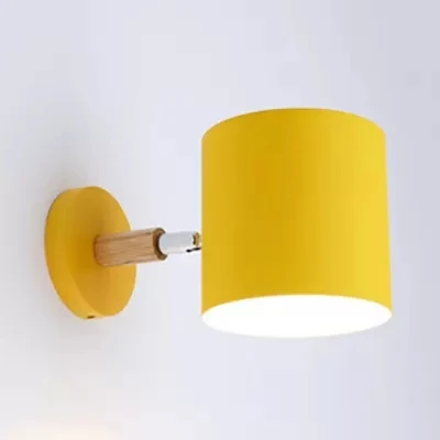 Draaibare cilinderwandlamp Macaron-stijl metalen wandlamp met één kop voor kinderslaapkamer Clearhalo