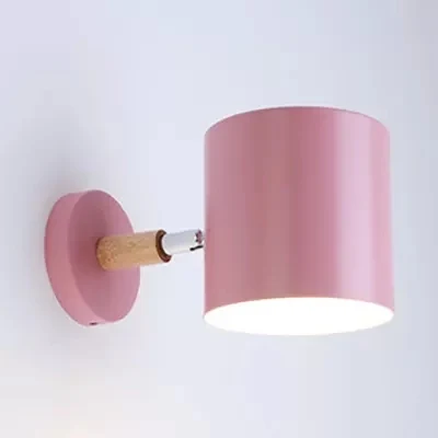 Draaibare cilinderwandlamp Macaron-stijl metalen wandlamp met één kop voor kinderslaapkamer Clearhalo