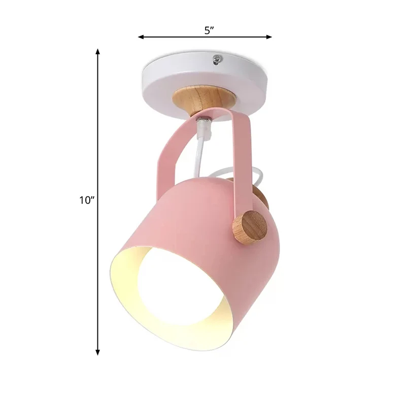 Draaibare gangbeker-plafondlamp Metaal Eén lamp Macaron Loft Snoepkleurig plafondarmatuur Clearhalo