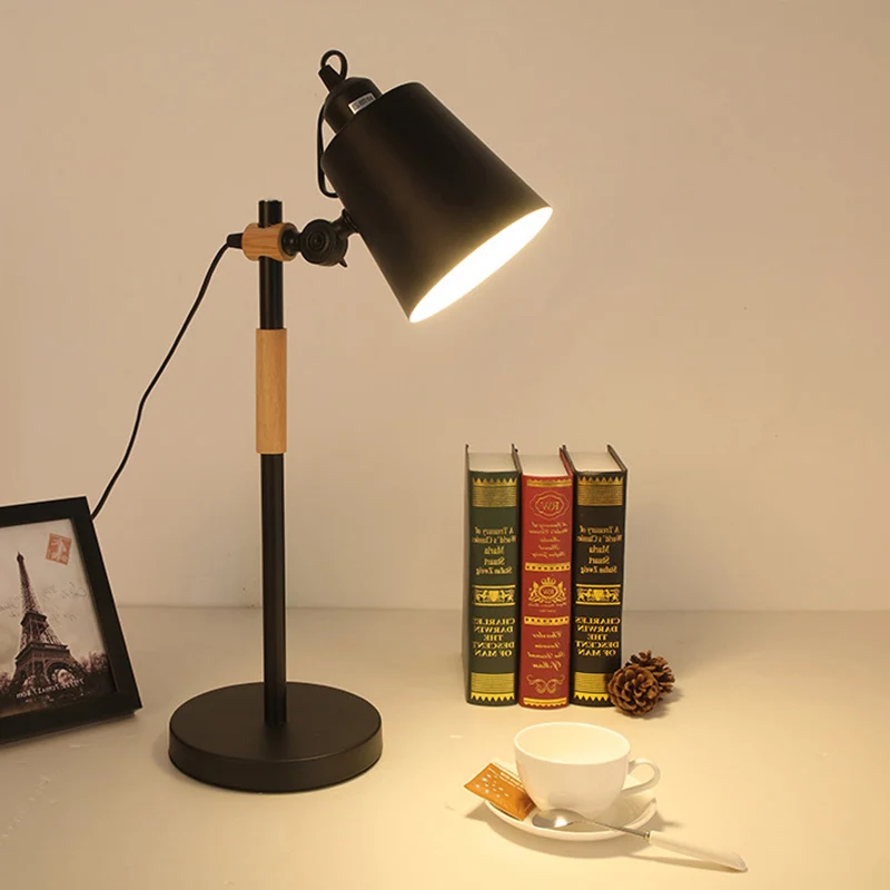 Draaibare metalen emmer bureaulamp studeerkamer 1 kop leeslamp Macaron-stijl Clearhalo