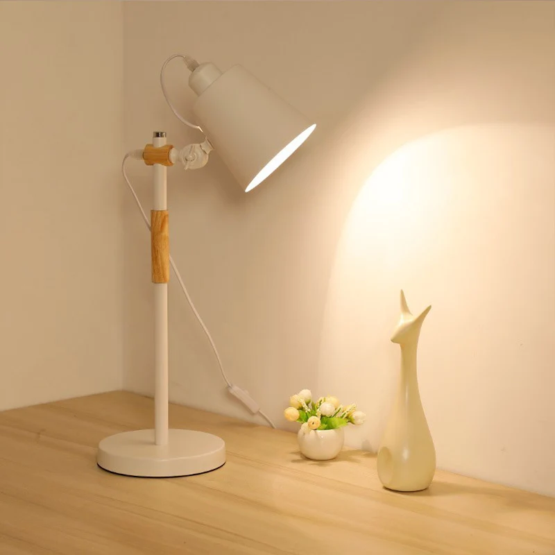Draaibare metalen emmer bureaulamp studeerkamer 1 kop leeslamp Macaron-stijl Clearhalo
