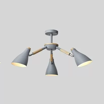Draaibare metalen fleskroonluchter 3 lampen Scandinavische stijlvolle hanglamp voor eettafel Clearhalo