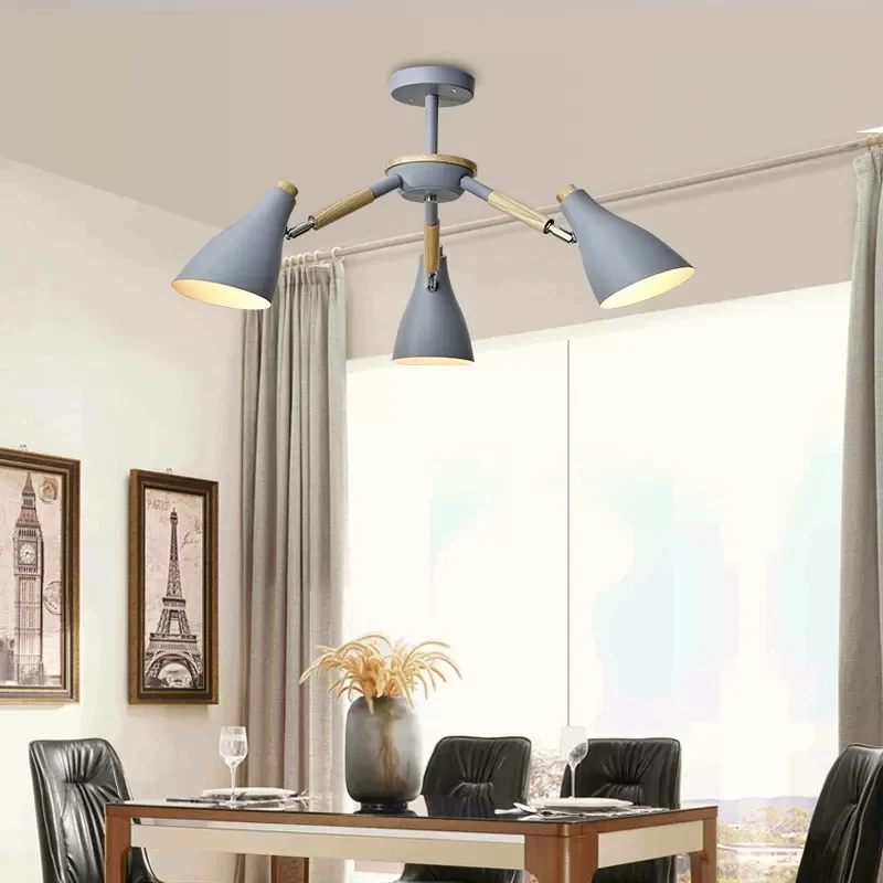 Draaibare metalen fleskroonluchter 3 lampen Scandinavische stijlvolle hanglamp voor eettafel Clearhalo