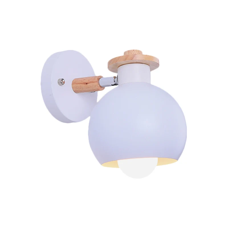 Draaibare monochrome bol-wandkandelaar 1 lamp metalen wandlamp Scandinavische stijl voor studeerkamer Clearhalo