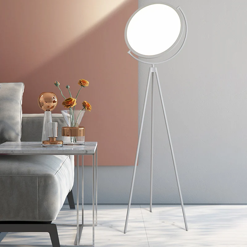 Draaibare schijfvloerlamp Minimalistisch acryl LED-statief staand licht voor woonkamer Clearhalo