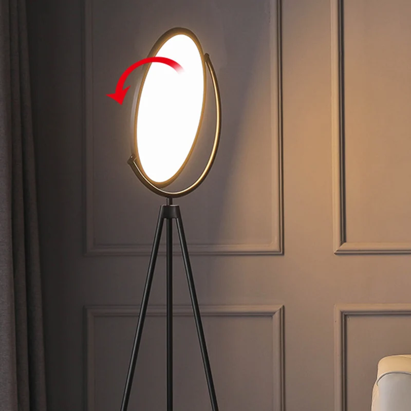 Draaibare schijfvloerlamp Minimalistisch acryl LED-statief staand licht voor woonkamer Clearhalo