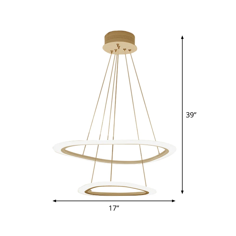 Driehoekige loungekroonluchter met 2/3 niveaus, acrylminimalisme, hangende LED-hanglamp warm/wit licht Clearhalo