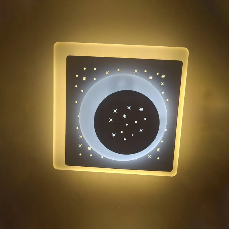 Driehoek/ruit/ster dunne schanslamp moderne acryl slaapkamer LED-sterren inbouw wandlamp wit Clearhalo