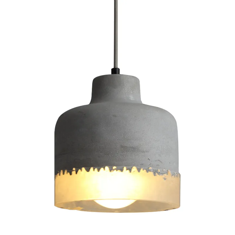 Drum balkon woonkamer hanglamp Cement 1 kops eenvoudige plafondlamp grijs Clearhalo