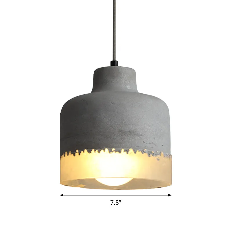 Drum balkon woonkamer hanglamp Cement 1 kops eenvoudige plafondlamp grijs Clearhalo
