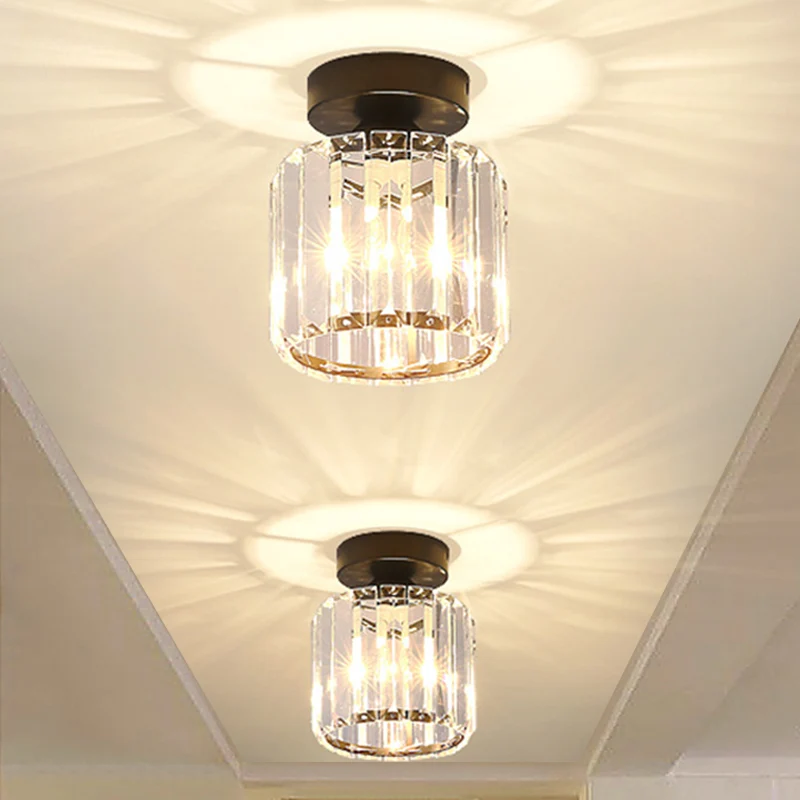 Drum Clear Crystal semi-inbouw metalen moderne semi-inbouw plafondlamp voor gang Clearhalo