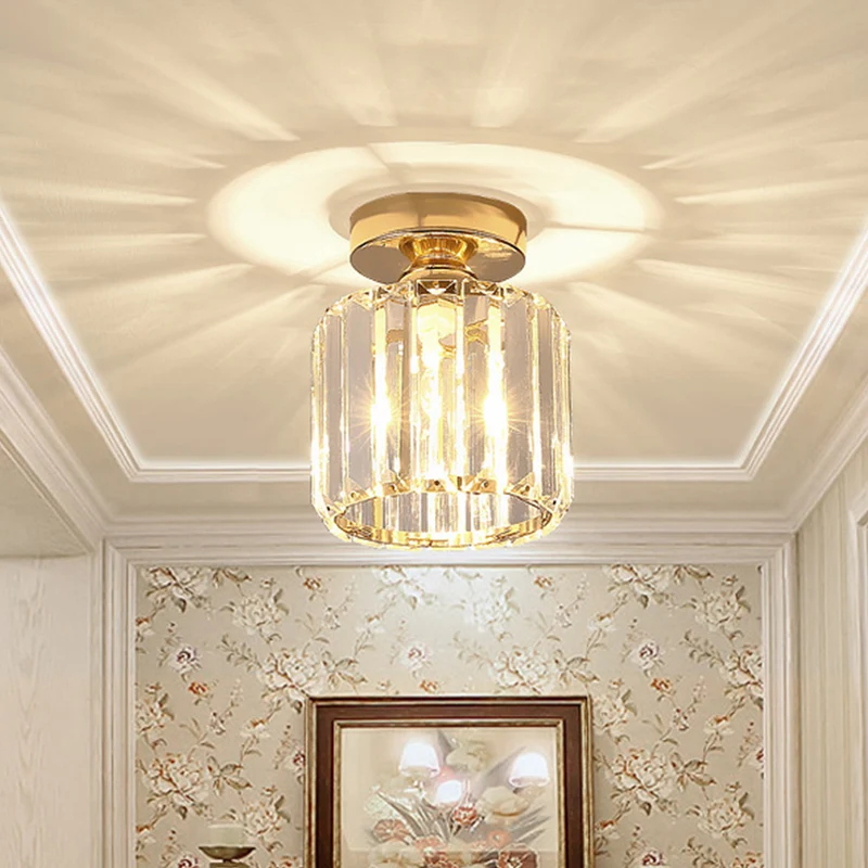 Drum Clear Crystal semi-inbouw metalen moderne semi-inbouw plafondlamp voor gang Clearhalo