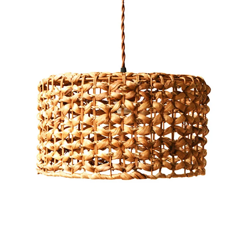 Drum Cottage Hotel hanglamp rotan 1-lichts Aziatische stijlvolle hanglamp beige Clearhalo