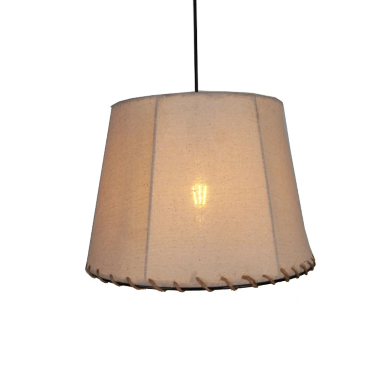 Drum Eetkamer Hanglamp Vintage Stijl Stof 1 Licht Witte Plafondhanger Clearhalo