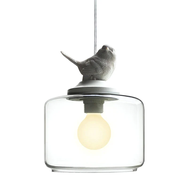 Drum hanglamp moderne stijl glazen restaurant plafond hanglamp wit Clearhalo