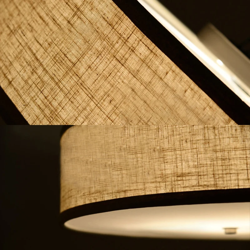 Drum Plafond Hanglamp Eenvoudig Stof 16"/19,5"/23,5" Dia 3 Lichten Beige Hanglampset Clearhalo