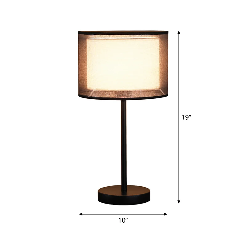 Drum Schaduw Tafelverlichting Minimalistische Stof Enkele Lamp Woonkamer Nachtkastje Licht Clearhalo