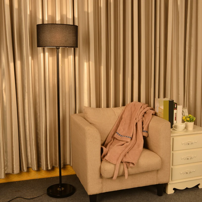 Drum Shade Staande Verlichting Eigentijdse Stoffen Woonkamer Vloerlamp met één lamp Clearhalo
