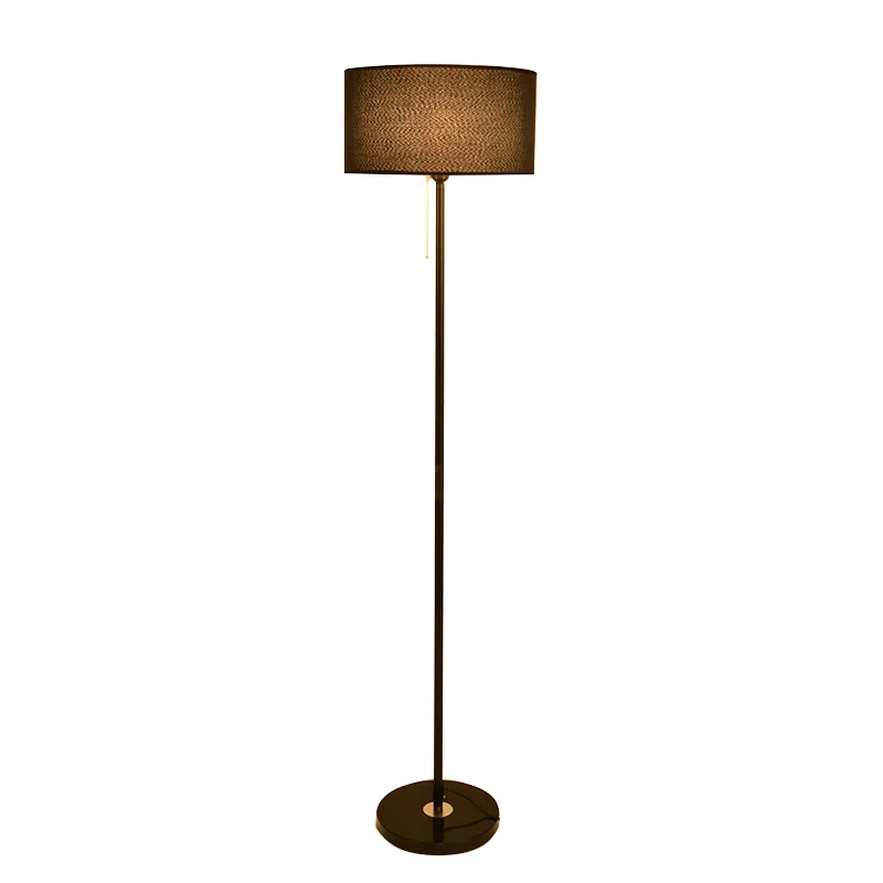 Drum Shade Staande Verlichting Eigentijdse Stoffen Woonkamer Vloerlamp met één lamp Clearhalo