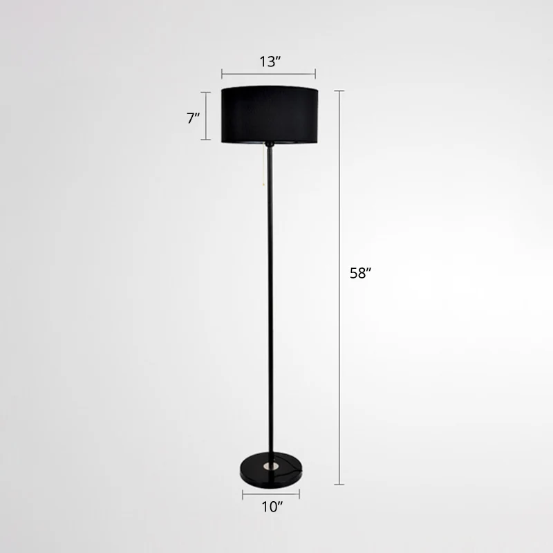 Drum Shade Staande Verlichting Eigentijdse Stoffen Woonkamer Vloerlamp met één lamp Clearhalo