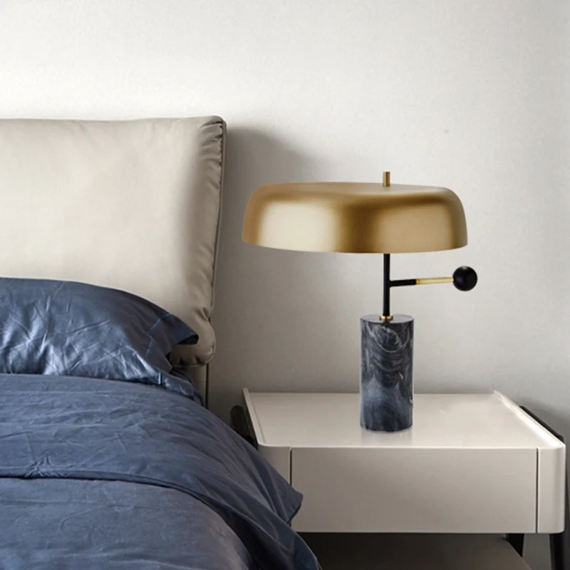Drum Shade Taakverlichting Modernisme Metaal 1 Kop Gouden Nachttafellamp voor Nachtkastje Clearhalo