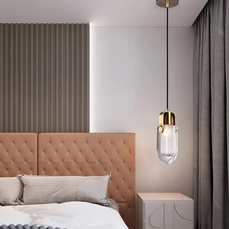Druppelvormige kristallen hangende plafondlamp Eigentijdse LED gouden plafondhanglamp Clearhalo