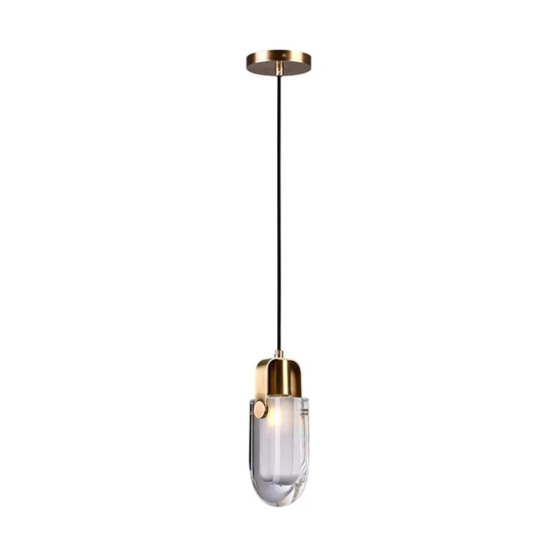 Druppelvormige kristallen hangende plafondlamp Eigentijdse LED gouden plafondhanglamp Clearhalo