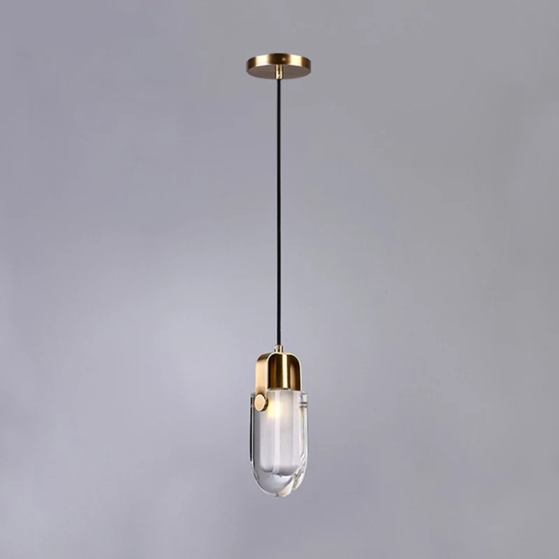 Druppelvormige kristallen hangende plafondlamp Eigentijdse LED gouden plafondhanglamp Clearhalo