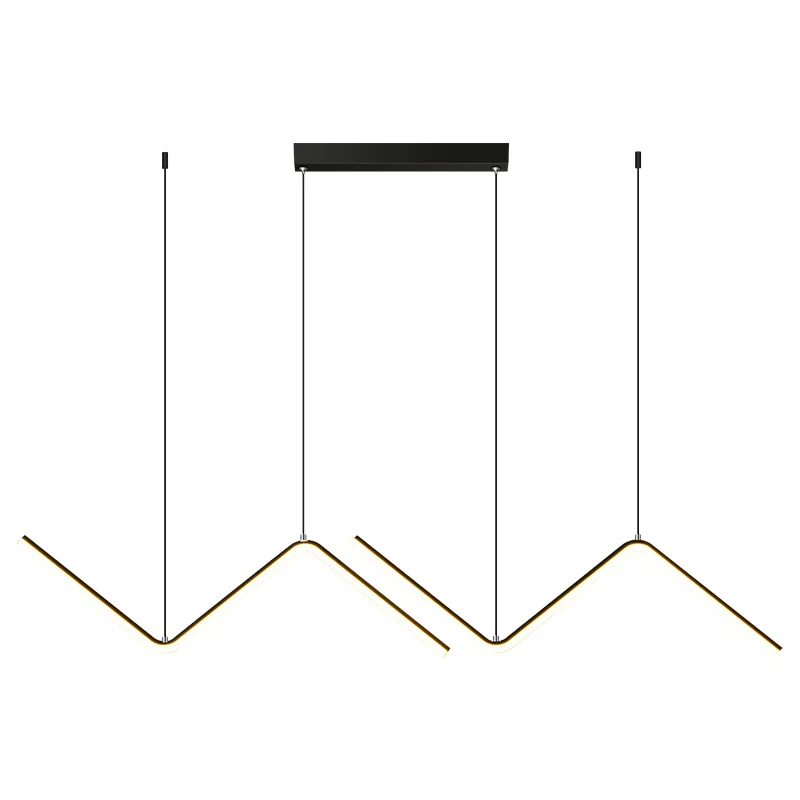 Dubbele Z-vormige hanglamp Minimalistisch metalen diner LED-eilandverlichtingsarmatuur Clearhalo