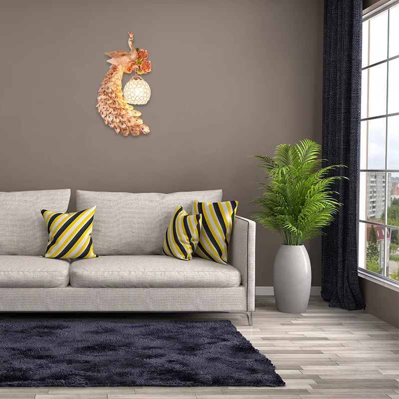 Dubbel/Rechts/Links Pauw Wandkandelaar Loftstijl Metaal 8"/10" W 1 Lamp Wandverlichting met Koepel Kristallen Schaduw Wit/...