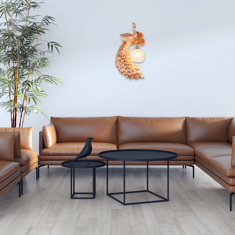 Dubbel/Rechts/Links Pauw Wandkandelaar Loftstijl Metaal 8"/10" W 1 Lamp Wandverlichting met Koepel Kristallen Schaduw Wit/...