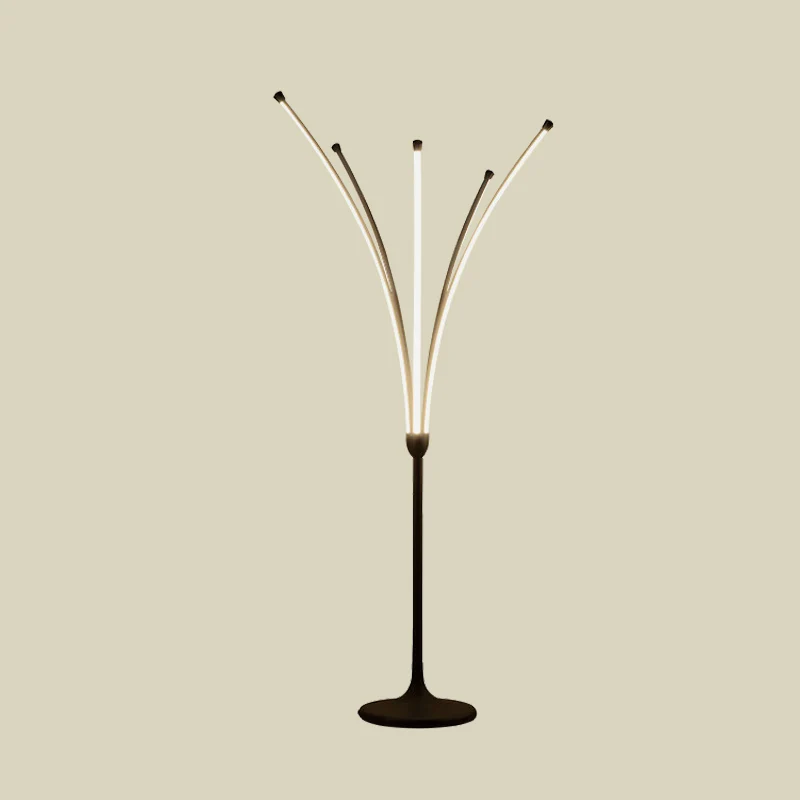 Eenvoud Bloemachtige staande licht acryl LED slaapkamer leeslamp zwart Clearhalo