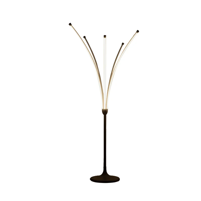 Eenvoud Bloemachtige staande licht acryl LED slaapkamer leeslamp zwart Clearhalo